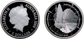 Australia Commonwealth 2008 5 Dollars - Elizabeth II (4th Portrait - Skua in Flight - Silver Proof) Silver (.999) Canberra Mint (5111) 36.35g PF KM 10...