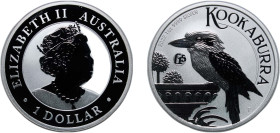 Australia Commonwealth 2022 P 1 Dollar - Elizabeth II (6th Portrait - Australian Kookaburra) Silver (.9999) Perth Mint (500000) 31.104g PF KM 4342 KM ...