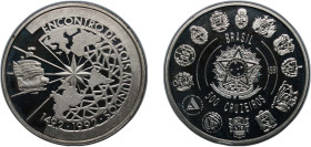 Brazil Federative Republic of Brazil 1991 500 Cruzeiros (Ibero-American Series) Silver (.925) Rio de Janeiro Mint (40025) 27g PF KM 621 Schön 130