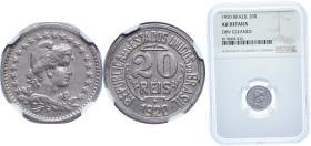 Brazil Republic of the United States of Brazil 1920 20 Réis Copper-nickel 2g NGC AU Cleaned KM 516