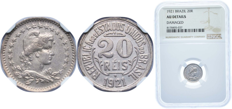 Brazil Republic of the United States of Brazil 1921 20 Réis Copper-nickel (10200...
