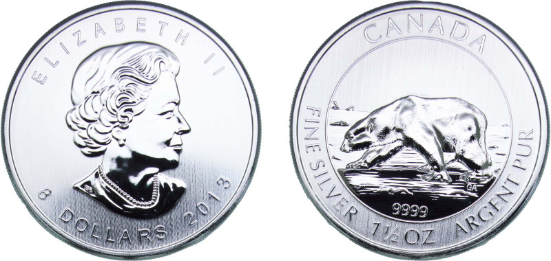 Canada Commonwealth 2013 8 Dollars - Elizabeth II (Polar Bear 1½ OZ) Silver (.99...