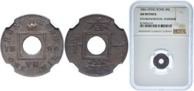 China Hong Kong British colony 1866 1 Mil - Victoria Bronze Heaton and Sons / The Mint Birmingham Limited (20000000) 0.98g NGC AU Environmental Damage...