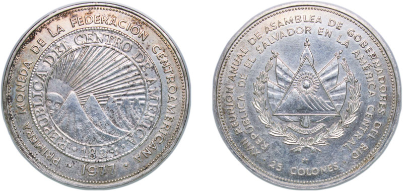 El Salvador Republic 1977 25 Colones (IADB) Silver (.900) Royal Mint (2000) 24.8...