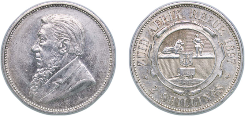 South Africa South African Republic 1897 2 Shillings (Zuid Afrikaansche Republie...