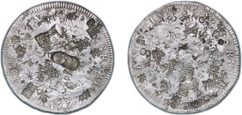 Bolivia Spanish colony 1777 PTS PR 8 Reales - Carlos III Silver (.903) Potosi Mi...