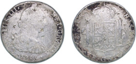 Bolivia Spanish colony 1785 PTS PR 8 Reales - Charles III Silver (.903) Potosi Mint 26.62g VF KM 55