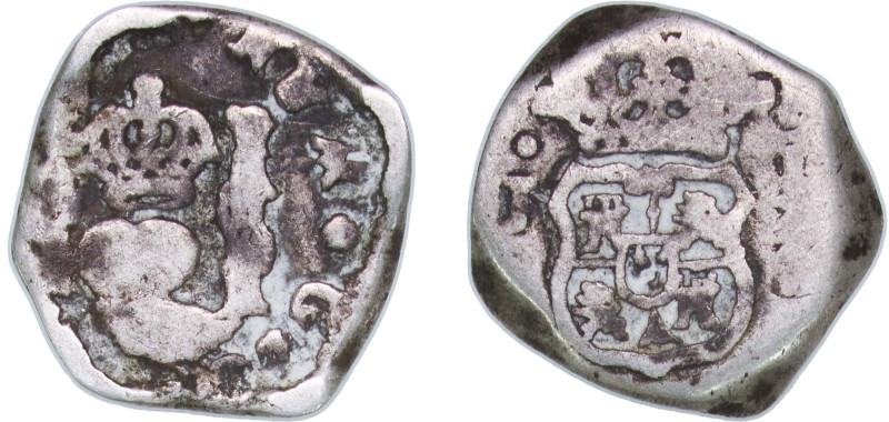 Guatemala Spanish colony 1733 - 1747 G J ½ Real - Felipe V Silver (.917) Guatema...