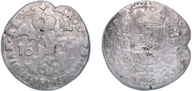 Low countries feudal County of Flanders Spanish possession 1675 1 Patagon - Charles II (Type 1) Silver (.875) Bruges Mint 26.8g VF KM 63 GH 350-4 Vanh...