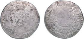 Low countries feudal Duchy of Brabant Spanish possession 1679 1 Patagon - Charles II (Type 1) Silver (.873) Brussels Mint 27.2g VF KM 81.2 GH 350-1a G...