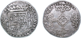 Low countries feudal Lordship of Tournai Spanish Possession 1620 3 Patards - Albert and Isabella Silver (.582) Tournai Mint 2.46g VF GH 315-7 KM 30