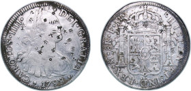 Mexico Federal Republic 1798 Mo FM 8 Reales - Carlos IV Silver (.903) Mexico City Mint 26.71g VF Chopmarked KM 109