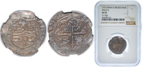 Mexico Spanish colony 1572 - 1589 M O 1 Real - Felipe II Silver (.931) Mexico City Mint 3.18g NGC XF 45 MB 26 Aureo 224