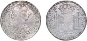 Mexico Spanish colony 1786 Mo FM 8 Reales - Carlos III Silver (.896) Mexico City Mint 27.01g XF KM 106a
