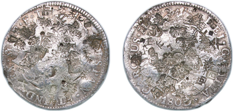 Mexico Spanish colony 1802 Mo FT 8 Reales - Carlos IV Silver (.903) Mexico City ...