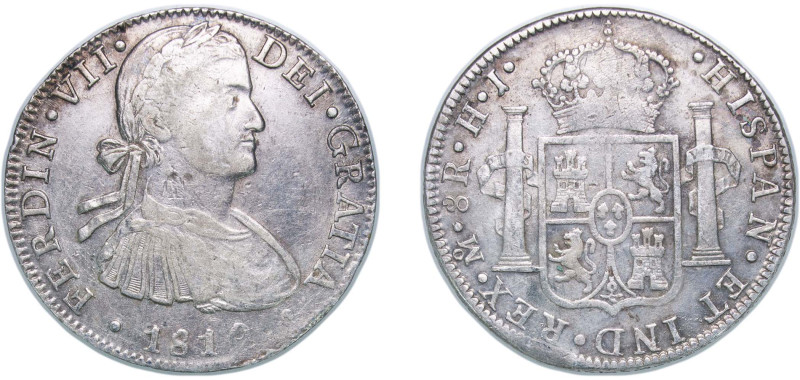 Mexico Spanish colony 1810 Mo TH 8 Reales - Fernando VII Silver (.903) Mexico Ci...