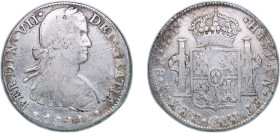 Mexico Spanish colony 1811 Mo HJ 8 Reales - Fernando VII Silver (.903) Mexico City Mint 26.48g VF KM 110