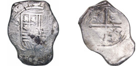 Mexico Spanish colony ND (1621-1665) OM P? 8 Reales - Philip IV Silver (.9306) Mexico City Mint 27.2g VF KM 45