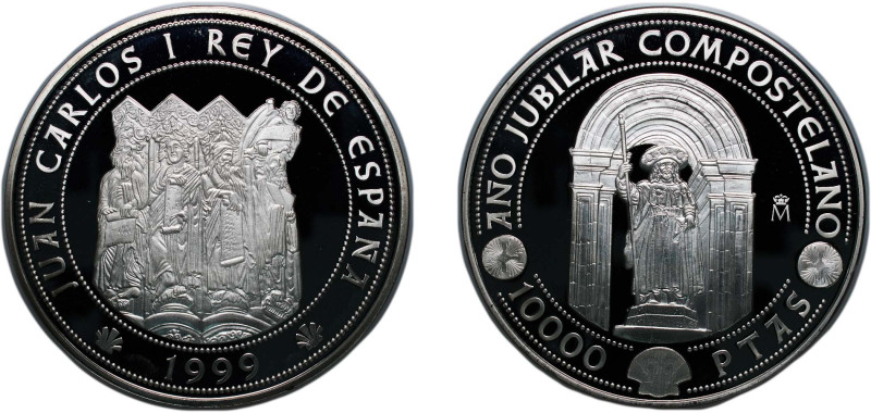 Spain Kingdom 1999 M 10000 Pesetas (Portal of Glory) Silver (.925) Madrid Mint 1...