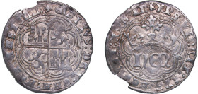 Spain Kingdom of Castile and Leon 1471 - 1474 B Real - Enrique IV Silver (.931) Burgos Mint 3.25g AU Damage AB 708