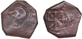 Spain Kingdom of Navarre Spanish states 1644 - 1665 4 Cornados - Felipe IV (Philippvs monogram) Copper 3.54g VF KM 31 Cal 1482