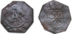 Spain Kingdom of Navarre Spanish states 1665 - 1700 Cornado - Carlos II Copper 2.5g VF Cal 916