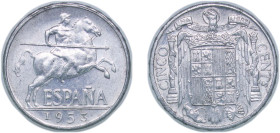 Spain Nationalist Government 1953 5 Centimos Aluminium (31573000) 1.2g UNC KM 765