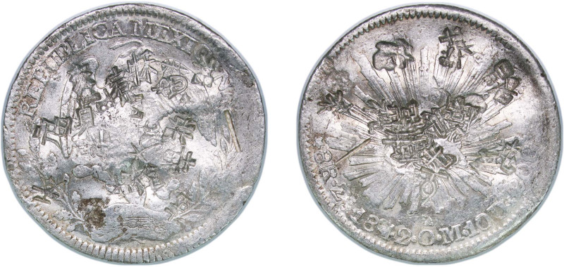 Mexico Federal Republic 1842 Zs OM 8 Reales Silver (.903) Zacatecas Mint 26.9g X...
