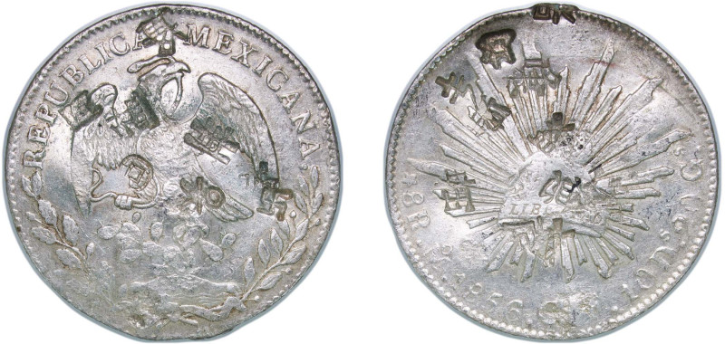 Mexico Federal Republic 1856 Mo GF 8 Reales Silver (.903) Mexico City Mint 27.02...