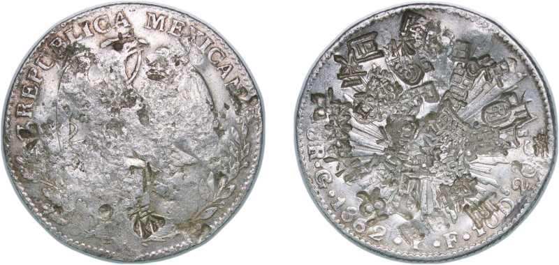 Mexico Federal Republic 1862 Go PF 8 Reales Silver (.903) Guanajuato Mint 26.83g...