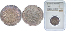 Mexico Federal Republic 1863 Mo CH 2 Reales Silver (.903) Mexico City Mint 6.76g NGC AU 58 KM 374.10