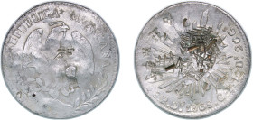 Mexico Federal Republic 1868 Do CP 8 Reales Silver (.903) Durango Mint 26.36g VF Chopmarked KM 377.4