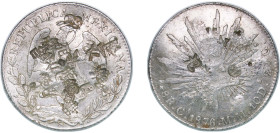 Mexico Federal Republic 1876 Ca MM 8 Reales Silver (.903) Chihuahua Mint 26.63g AU Chopmarked KM 377.2