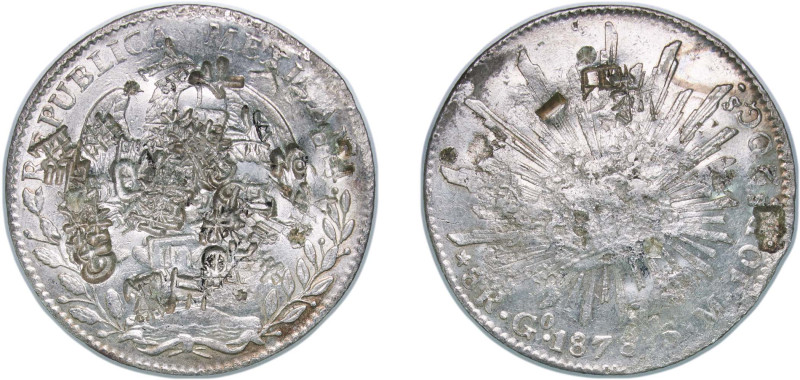 Mexico Federal Republic 1878 Go SM 8 Reales Silver (.903) Guanajuato Mint 27.03g...