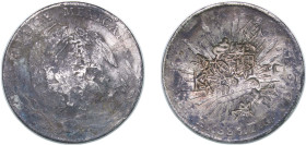 Mexico Federal Republic 1886 Ho FG 8 Reales Silver (.903) Hermosillo Mint 27.35g VF Chopmarked KM 377.9