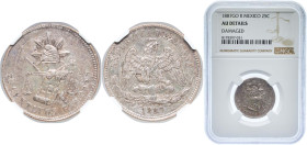 Mexico Federal Republic 1887 Go R 25 Centavos Silver (.903) Guanajuato Mint (254000) 6.77g NGC MS AU Damage KM 406.5