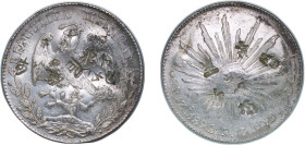 Mexico Federal Republic 1892 Zs FZ 8 Reales Silver (.903) Zacatecas Mint 26.85g AU Chopmarked KM 377.13