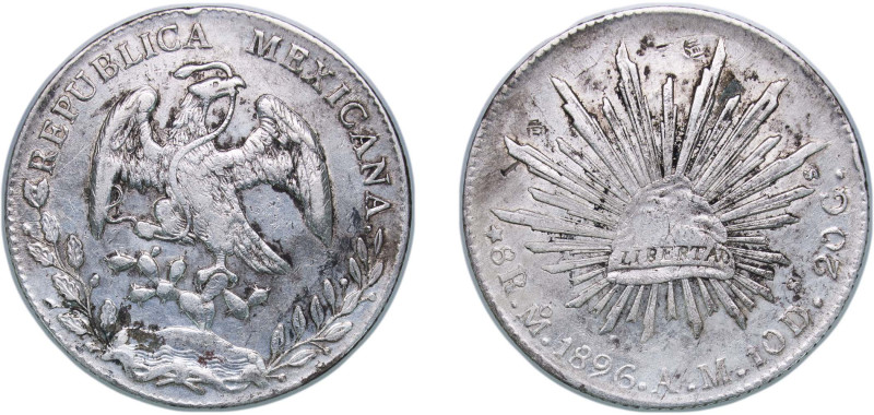 Mexico Federal Republic 1896 Mo AM 8 Reales Silver (.903) Mexico City Mint 27.06...