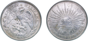 Mexico Federal Republic 1898 Mo AM 1 Peso Original Silver (.9027) Mexico City Mint (10156000) 26.95g AU KM 409.2