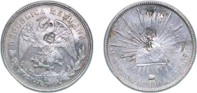 Mexico Federal Republic 1904 Mo AM 1 Peso Silver (.9027) Mexico City Mint (14935...