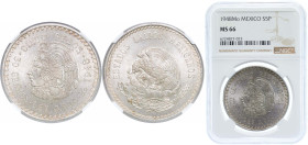 Mexico United Mexican States 1948 Mo 5 Pesos Silver (.900) Mexico City Mint (26740000) 30g NGC MS 66 KM 465
