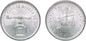 Mexico United Mexican States 1979 Mo 1 Onza Silver (.925) Mexico City Mint 33.68g UNC KM M49b