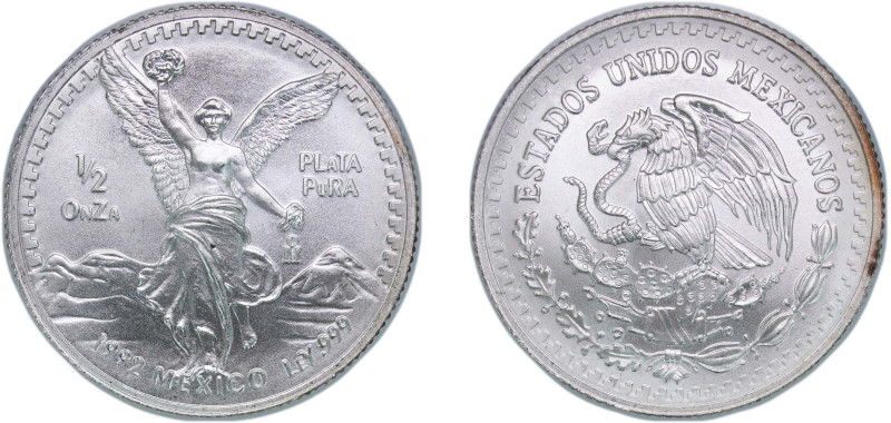 Mexico United Mexican States 1992 Mo ½ Onza "Libertad" Silver (.999) Mexico City...