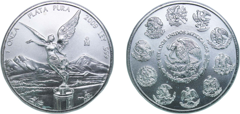 Mexico United Mexican States 2009 Mo 1 Onza "Libertad" Silver (.999) Mexico City...