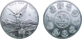Mexico United Mexican States 2009 Mo 1 Onza "Libertad" Silver (.999) Mexico City Mint (1650000) 31.11g UNC KM 639