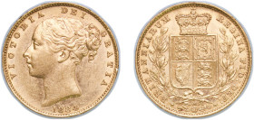 Australia British colony 1884 M 1 Sovereign - Victoria Gold (.917) Melbourne Mint (2942000) 8g AU KM 6 Fr 11