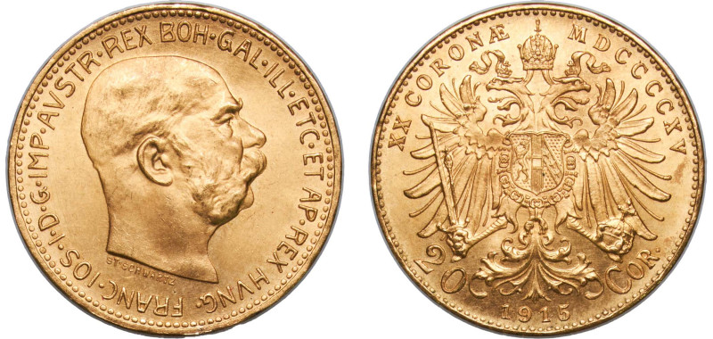 Austria Archduchy of Austria Empire 1915 20 Corona - Francis Joseph I Restrike G...