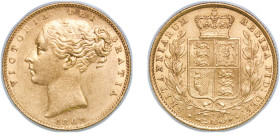 Great Britain United Kingdom 1868 1 Sovereign - Victoria (Die number 4) Gold (.9167) (1653384) 7.99g AU KM 736.2