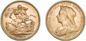 Great Britain United Kingdom 1894 1 Sovereign - Victoria (3rd portrait) Gold (.9167) (3782611) 8g UNC KM 785 Sp 3874