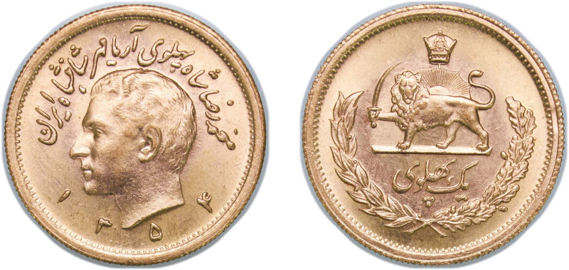 Iran Empire SH 1354 (1975) 1 Pahlavī - Mohammad Rezā Pahlavī ("Aryamehr") Gold (...